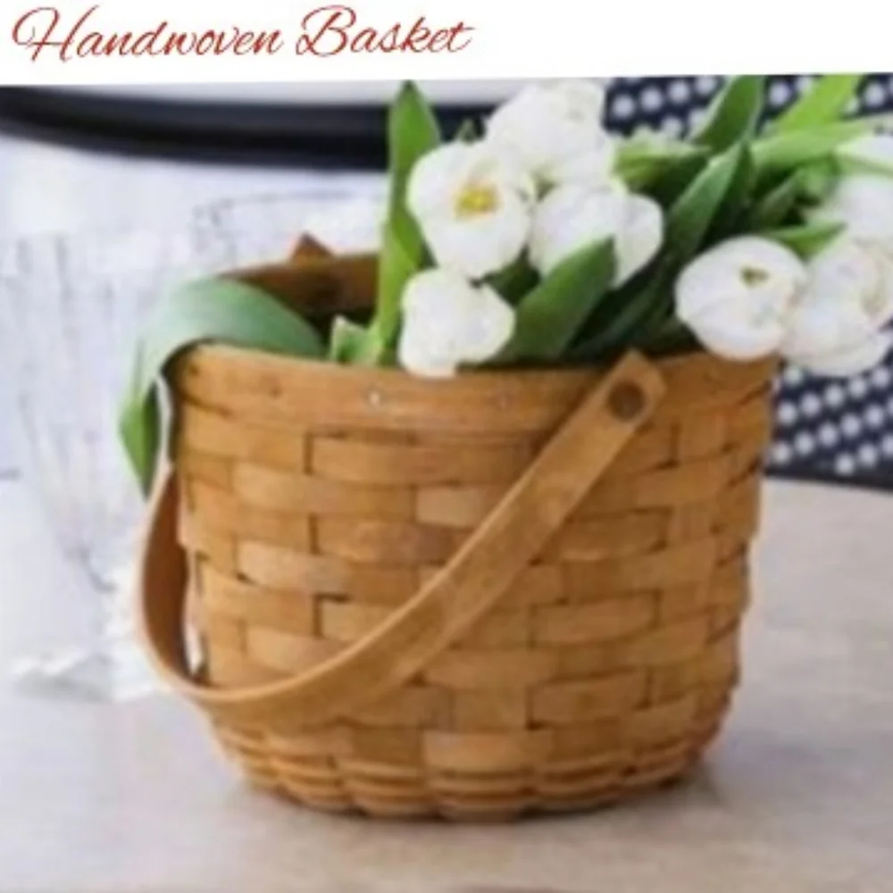 Basket Hand Woven Basket Handcrafted Basket French Countryside Farmhouse Cottage